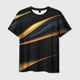 Мужская футболка 3D с принтом Black  gold  texture в Кировске, 100% полиэфир | прямой крой, круглый вырез горловины, длина до линии бедер | Тематика изображения на принте: 
