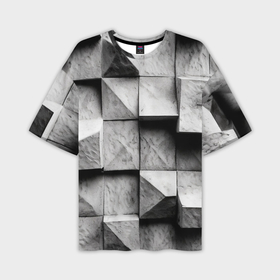 Мужская футболка oversize 3D с принтом Каменные плиты и обман зрения в Петрозаводске,  |  | 