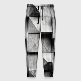 Мужские брюки 3D с принтом Каменные плиты и обман зрения в Кировске, 100% полиэстер | манжеты по низу, эластичный пояс регулируется шнурком, по бокам два кармана без застежек, внутренняя часть кармана из мелкой сетки | 