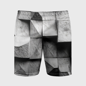 Мужские шорты спортивные с принтом Каменные плиты и обман зрения в Петрозаводске,  |  | 