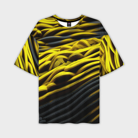 Мужская футболка oversize 3D с принтом Золотые     волны в Тюмени,  |  | 