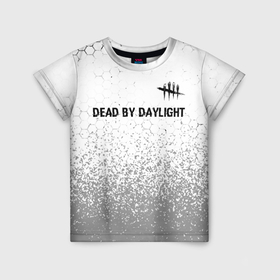 Детская футболка 3D с принтом Dead by Daylight glitch на светлом фоне: символ сверху в Кировске, 100% гипоаллергенный полиэфир | прямой крой, круглый вырез горловины, длина до линии бедер, чуть спущенное плечо, ткань немного тянется | 
