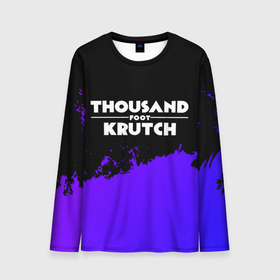 Мужской лонгслив 3D с принтом Thousand Foot Krutch purple grunge в Курске, 100% полиэстер | длинные рукава, круглый вырез горловины, полуприлегающий силуэт | 