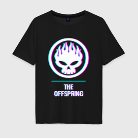 Мужская футболка хлопок Oversize с принтом The Offspring glitch rock в Санкт-Петербурге, 100% хлопок | свободный крой, круглый ворот, “спинка” длиннее передней части | 