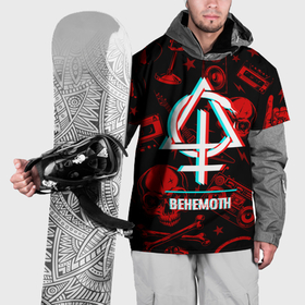 Накидка на куртку 3D с принтом Behemoth rock glitch в Курске, 100% полиэстер |  | Тематика изображения на принте: 