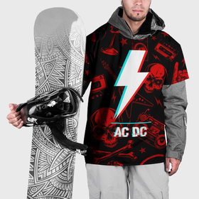 Накидка на куртку 3D с принтом AC DC rock glitch в Курске, 100% полиэстер |  | 