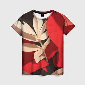 Женская футболка 3D с принтом Красный сад в Кировске, 100% полиэфир ( синтетическое хлопкоподобное полотно) | прямой крой, круглый вырез горловины, длина до линии бедер | 