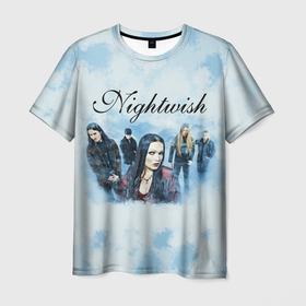Мужская футболка 3D с принтом Nightwish band в Петрозаводске, 100% полиэфир | прямой крой, круглый вырез горловины, длина до линии бедер | 