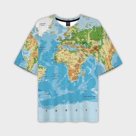 Мужская футболка oversize 3D с принтом Атлас мира в Курске,  |  | Тематика изображения на принте: 