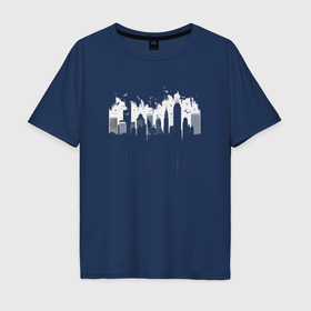 Мужская футболка хлопок Oversize с принтом city skyline в Белгороде, 100% хлопок | свободный крой, круглый ворот, “спинка” длиннее передней части | 