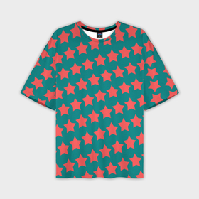 Мужская футболка oversize 3D с принтом Звезды на изумрудном в Курске,  |  | 