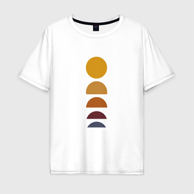 Мужская футболка хлопок Oversize с принтом Закат солнца в Екатеринбурге, 100% хлопок | свободный крой, круглый ворот, “спинка” длиннее передней части | 