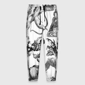 Мужские брюки 3D с принтом Греческие божества и животные , 100% полиэстер | манжеты по низу, эластичный пояс регулируется шнурком, по бокам два кармана без застежек, внутренняя часть кармана из мелкой сетки | 