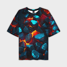 Мужская футболка oversize 3D с принтом Stones and lava в городе Новоалтайск,  |  | Тематика изображения на принте: 