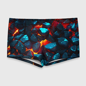 Мужские купальные плавки 3D с принтом Stones and lava в городе Новоалтайск, Полиэстер 85%, Спандекс 15% |  | Тематика изображения на принте: 