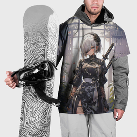 Накидка на куртку 3D с принтом Nier automata девушка с мечами в Новосибирске, 100% полиэстер |  | Тематика изображения на принте: 