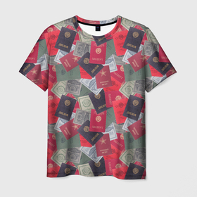 Мужская футболка 3D с принтом Документы Советского Союза в Кировске, 100% полиэфир | прямой крой, круглый вырез горловины, длина до линии бедер | Тематика изображения на принте: 