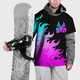 Накидка на куртку 3D с принтом Die Antwoord неоновый огонь , 100% полиэстер |  | 