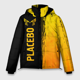 Мужская зимняя куртка 3D с принтом Placebo   gold gradient: по вертикали в Екатеринбурге, верх — 100% полиэстер; подкладка — 100% полиэстер; утеплитель — 100% полиэстер | длина ниже бедра, свободный силуэт Оверсайз. Есть воротник-стойка, отстегивающийся капюшон и ветрозащитная планка. 

Боковые карманы с листочкой на кнопках и внутренний карман на молнии. | 