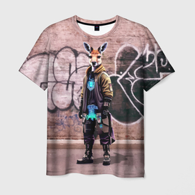 Мужская футболка 3D с принтом Dude kangaroo   Bronx   New York в Екатеринбурге, 100% полиэфир | прямой крой, круглый вырез горловины, длина до линии бедер | 