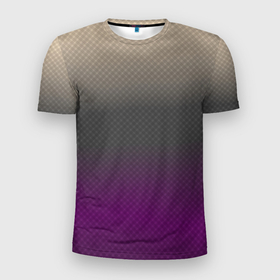 Мужская футболка 3D Slim с принтом Фиолетовый и серый дым   Хуф и Ся в Петрозаводске, 100% полиэстер с улучшенными характеристиками | приталенный силуэт, круглая горловина, широкие плечи, сужается к линии бедра | Тематика изображения на принте: 
