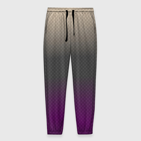 Мужские брюки 3D с принтом Фиолетовый и серый дым   Хуф и Ся в Петрозаводске, 100% полиэстер | манжеты по низу, эластичный пояс регулируется шнурком, по бокам два кармана без застежек, внутренняя часть кармана из мелкой сетки | 