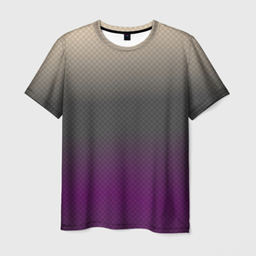 Мужская футболка 3D с принтом Фиолетовый и серый дым   Хуф и Ся в Тюмени, 100% полиэфир | прямой крой, круглый вырез горловины, длина до линии бедер | 