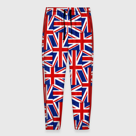 Мужские брюки 3D с принтом Флаги Великобритании в Новосибирске, 100% полиэстер | манжеты по низу, эластичный пояс регулируется шнурком, по бокам два кармана без застежек, внутренняя часть кармана из мелкой сетки | 