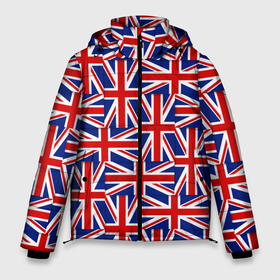 Мужская зимняя куртка 3D с принтом Флаги Великобритании в Курске, верх — 100% полиэстер; подкладка — 100% полиэстер; утеплитель — 100% полиэстер | длина ниже бедра, свободный силуэт Оверсайз. Есть воротник-стойка, отстегивающийся капюшон и ветрозащитная планка. 

Боковые карманы с листочкой на кнопках и внутренний карман на молнии. | Тематика изображения на принте: 