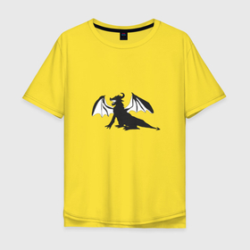 Мужская футболка хлопок Oversize с принтом Dragon infinity в Курске, 100% хлопок | свободный крой, круглый ворот, “спинка” длиннее передней части | 