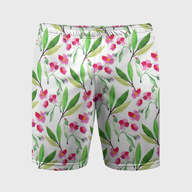 Мужские шорты спортивные с принтом Tender flowers в Тюмени,  |  | Тематика изображения на принте: 