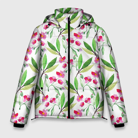 Мужская зимняя куртка 3D с принтом Tender flowers в Тюмени, верх — 100% полиэстер; подкладка — 100% полиэстер; утеплитель — 100% полиэстер | длина ниже бедра, свободный силуэт Оверсайз. Есть воротник-стойка, отстегивающийся капюшон и ветрозащитная планка. 

Боковые карманы с листочкой на кнопках и внутренний карман на молнии. | Тематика изображения на принте: 