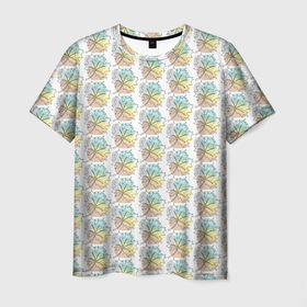 Мужская футболка 3D с принтом Кленовые листики в Белгороде, 100% полиэфир | прямой крой, круглый вырез горловины, длина до линии бедер | 
