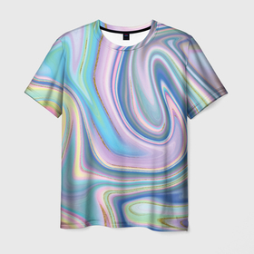 Мужская футболка 3D с принтом Sea waves fantasy в Кировске, 100% полиэфир | прямой крой, круглый вырез горловины, длина до линии бедер | Тематика изображения на принте: 