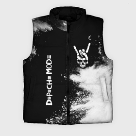 Мужской жилет утепленный 3D с принтом Depeche Mode и рок символ на темном фоне в Кировске,  |  | 