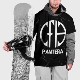 Накидка на куртку 3D с принтом Pantera glitch на темном фоне , 100% полиэстер |  | 