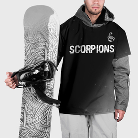 Накидка на куртку 3D с принтом Scorpions glitch на темном фоне: символ сверху в Екатеринбурге, 100% полиэстер |  | 