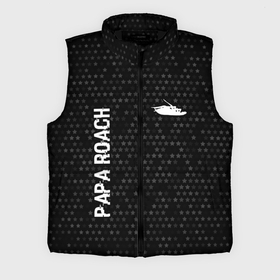Мужской жилет утепленный 3D с принтом Papa Roach glitch на темном фоне: надпись, символ ,  |  | 