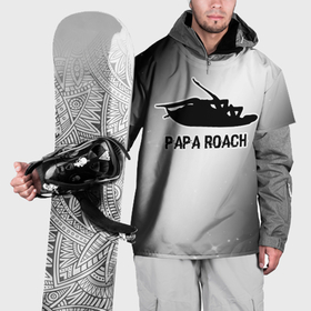 Накидка на куртку 3D с принтом Papa Roach glitch на светлом фоне , 100% полиэстер |  | 