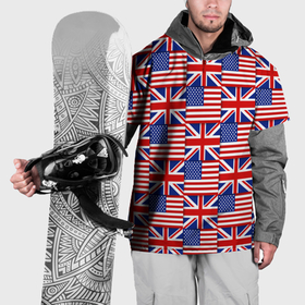 Накидка на куртку 3D с принтом Флаги США и Англии в Тюмени, 100% полиэстер |  | Тематика изображения на принте: 