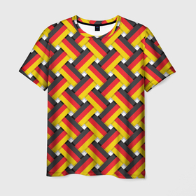 Мужская футболка 3D с принтом Германия   плетёнка в Кировске, 100% полиэфир | прямой крой, круглый вырез горловины, длина до линии бедер | 