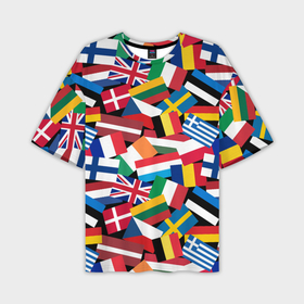 Мужская футболка oversize 3D с принтом Флаги стран Европейского Союза в Кировске,  |  | Тематика изображения на принте: 