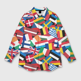 Мужская рубашка oversize 3D с принтом Флаги стран Европейского Союза в Кировске,  |  | Тематика изображения на принте: 