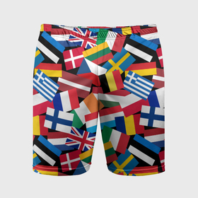 Мужские шорты спортивные с принтом Флаги стран Европейского Союза в Кировске,  |  | Тематика изображения на принте: 