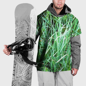 Накидка на куртку 3D с принтом Трава с росой , 100% полиэстер |  | 