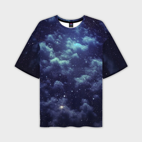 Мужская футболка oversize 3D с принтом Звездная ночь   нейросеть в Кировске,  |  | 