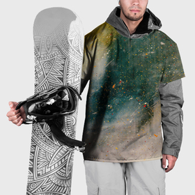 Накидка на куртку 3D с принтом Бело чёрный туман и краски в Курске, 100% полиэстер |  | 