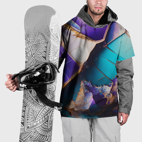 Накидка на куртку 3D с принтом Красочная ломанная текстура от нейросети в Курске, 100% полиэстер |  | 
