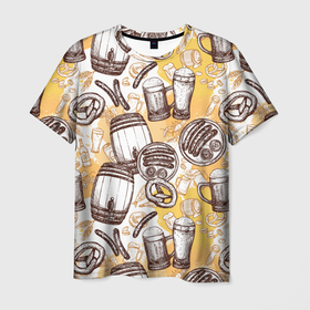 Мужская футболка 3D с принтом пивное настроение в Курске, 100% полиэфир | прямой крой, круглый вырез горловины, длина до линии бедер | 