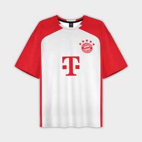 Мужская футболка oversize 3D с принтом Джамал Мусиала Бавария Мюнхен форма 23 24 домашняя в Белгороде,  |  | 